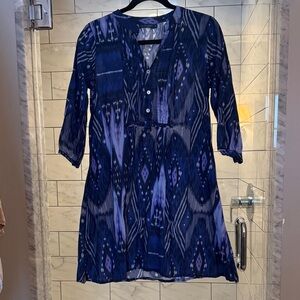 Women's Blue Patterned Swim cover up.